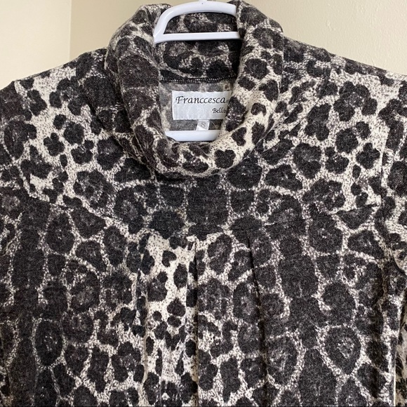 Mob Wife OG Punk Animal Print Cowl Neck Tunic Sweater Size Small - Picture 4 of 12